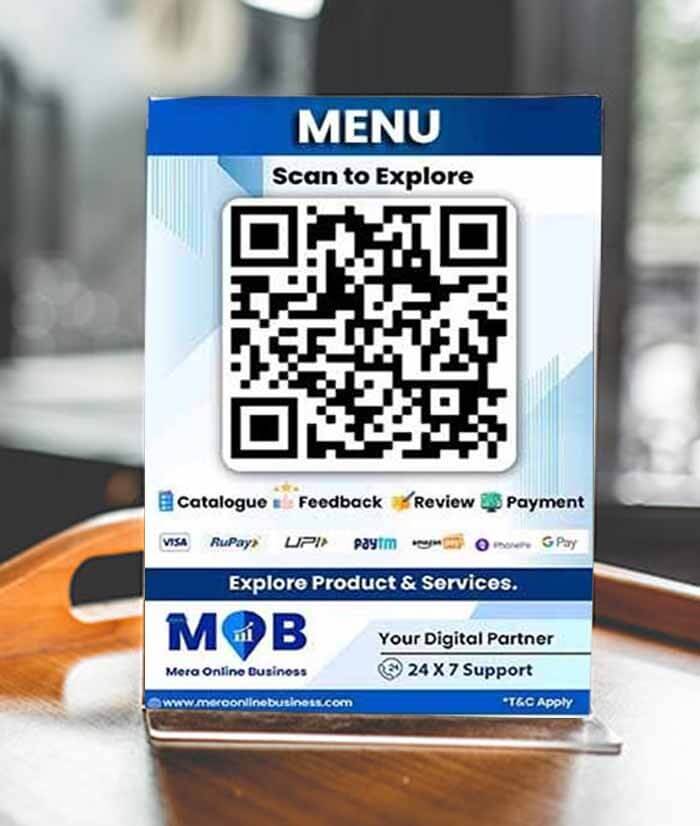 table top inserts business qr